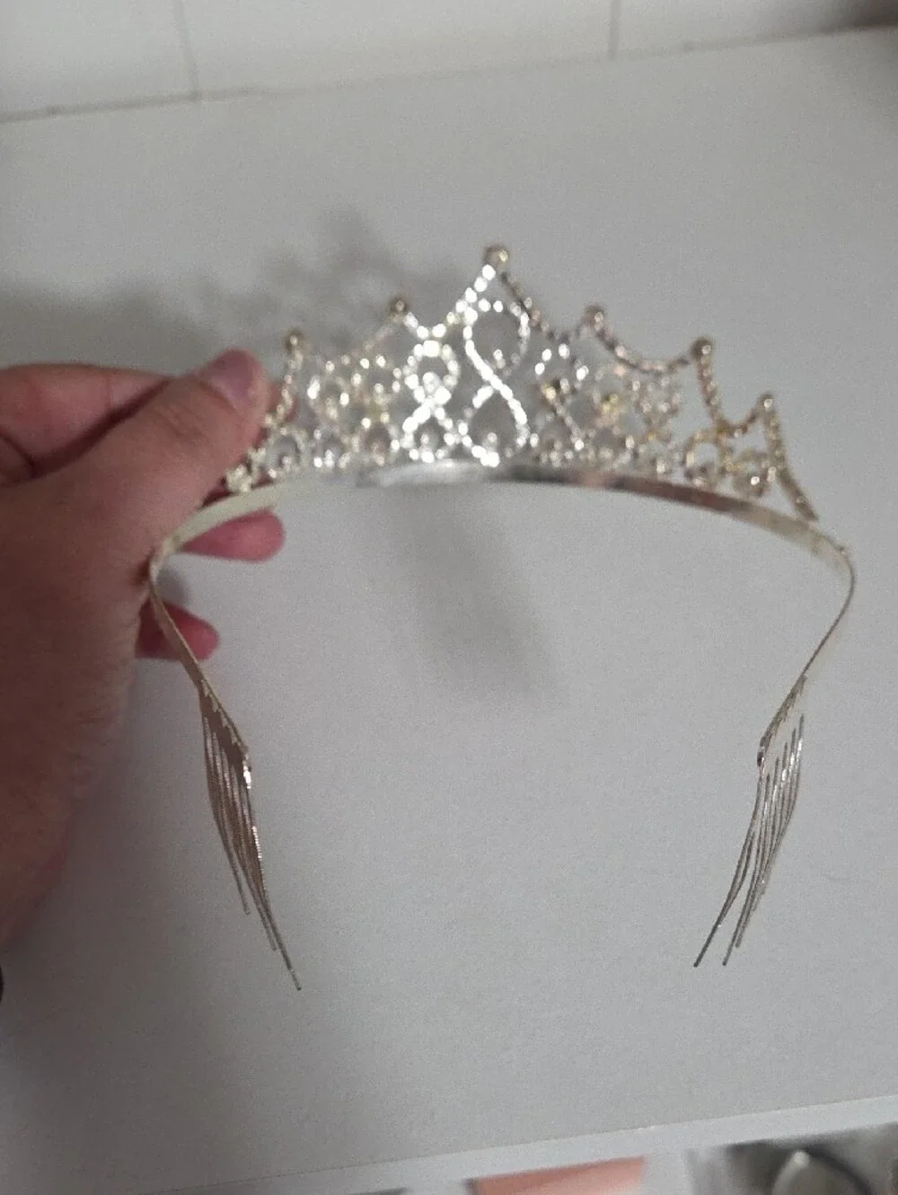 Crystal Tiara Headband - Silver Rhinestone Crown